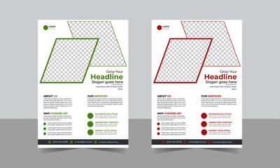 Corporate colorful business flyer template design set, abstract business flyer design, vector template design or business poster template design illustration