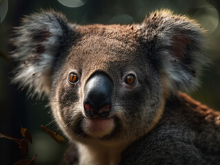 Obraz premium Koala in its habitat close up portrait 