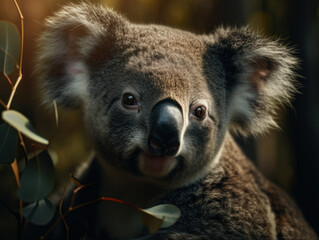 Obraz premium Koala portrait created with Generative AI technology