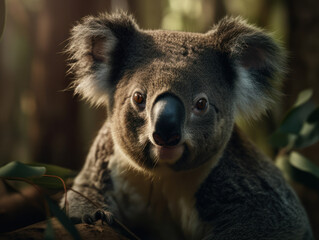 Koala portrait created with Generative AI technology