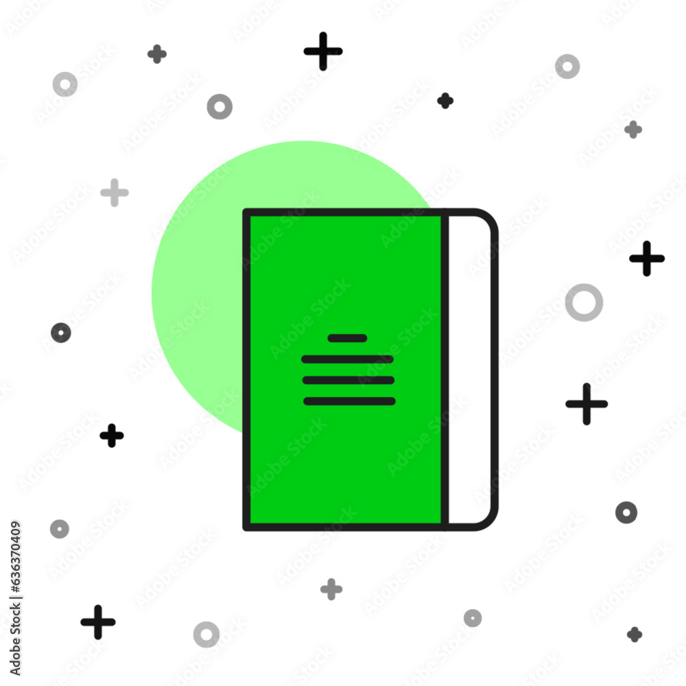 Poster filled outline notebook icon isolated on white background. spiral notepad icon. school notebook. wri