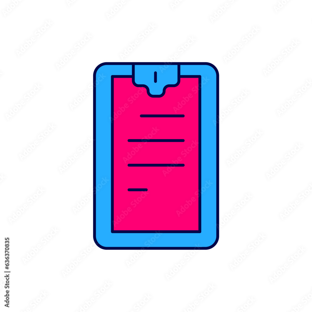 Aufkleber filled outline clipboard with checklist icon isolated on white background. control list symbol. surv