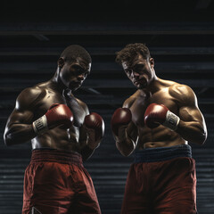 Fototapeta na wymiar Boxing Warriors: The Agony and Ecstasy of Combat, generative ai