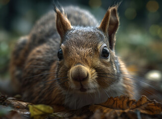 Squirrel portrait created with Generative AI technology