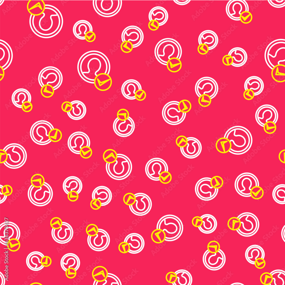 Aufkleber line create account screen icon isolated seamless pattern on red background. vector