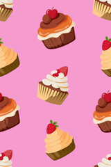 seamless pattern with cakes