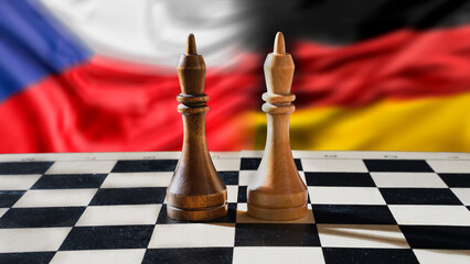 Politics. Czech and Germany. Diplomatic relations. Pieces on a chessboard
