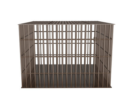 3d rendering large square cage for animals