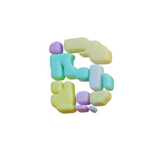 Geometric Drops 3D Alphabet or Lettering