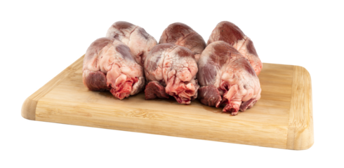 raw hearts of lamb