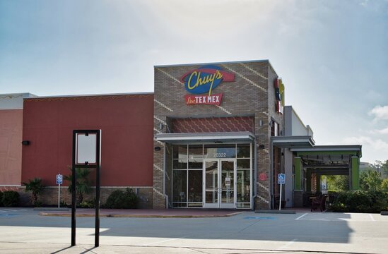 Chuy's fine Tex Mex storefront exterior in Houston, TX. Mexican restaurant chain founded in 1982.
