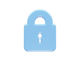Security icon lock 3d vector rendering transparent element 