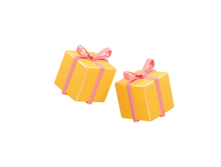 Gift box 3d rendering vector element