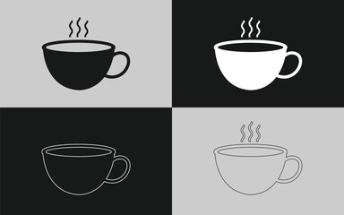 cup icon set vector