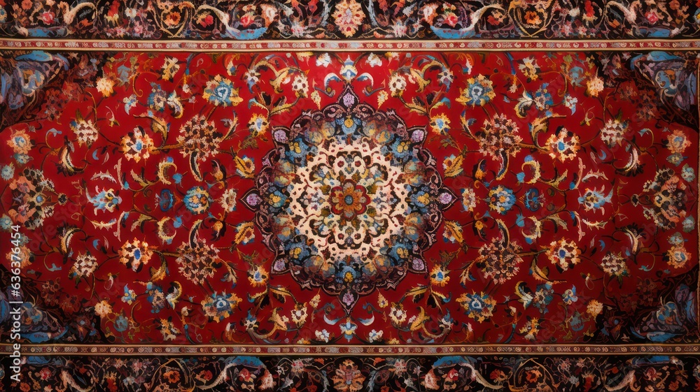 Poster oriental carpet background created with generative ai