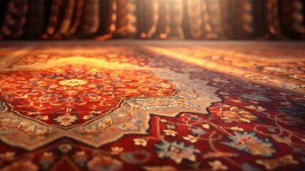 Oriental carpet background created with Generative AI