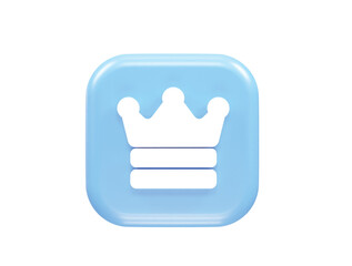 Crown icon vector 3d rendering element
