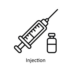 Injection Outline  Icon Design illustration. Pharmacy Symbol on White background EPS 10 File