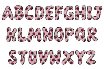 Handcrafted Mangosteen Fruit letters color creative art typographic design