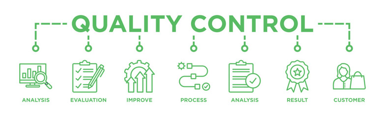 Quality control banner web icon vector illustration concept	