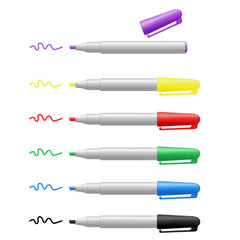 Set of 6 colored markers