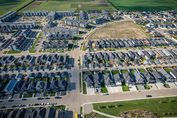 Sweeping Aerial View of Evergreen, Saskatoon, Saskatchewan