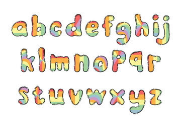 Handcrafted Pastel Rainbow letters color creative art typographic design