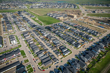 Sweeping Aerial View of Evergreen, Saskatoon, Saskatchewan