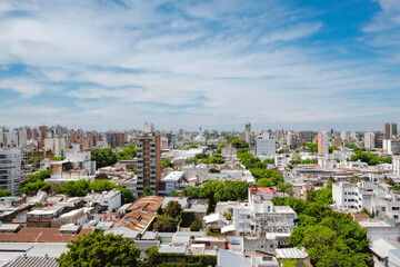 Naklejka premium Households. Houses and apartment buildings in the city of Rosario, Argentina