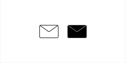 Outline of email icon set on a white background. Open the pictogram envelope. Line letter symbol for website design, mobile app, ui. Vector illustration. eps10