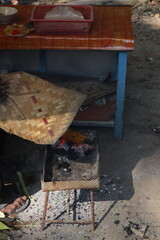 Satay is Grilled Meat with Skewer, Seasoned with Traditional Spice