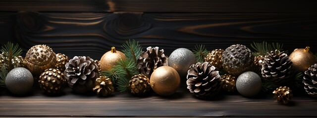 Christmas natural decoration banner