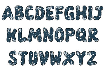 Handcrafted Winter letters color creative art typographic design