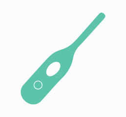 Thermometer, medical instrument, fever. Cold, heat, climate. Hot, iced. Measure, measurement, degree, temperature. Icon, illustration, vector, symbol