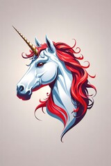 unicorn head illustration, detailed design for streetwear and urban style t-shirts design, hoodies