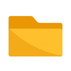 Folder with documents. Yellow folder. Open folder icon. Isolated on white background.	