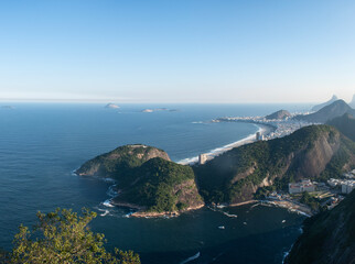Rio de Janeiro, Brazil: stunning panoramic view of the city skyline seen from the Sugarloaf Cable...