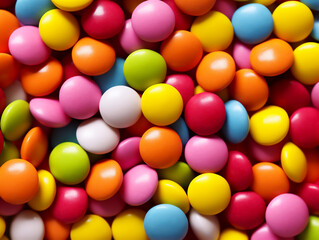 Rainbow-Colored Chocolate Chips Background