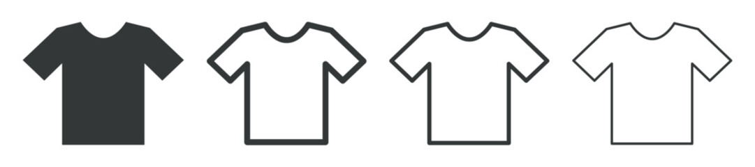 Set of t-shirt icons. Shirt, t-shirt, apparel store. T-shirt design template. Vector illustration.