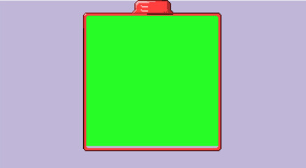 Pixelated art of frame, 8bit square frame. Green screen pixelated square frame painting or portrait frame.
