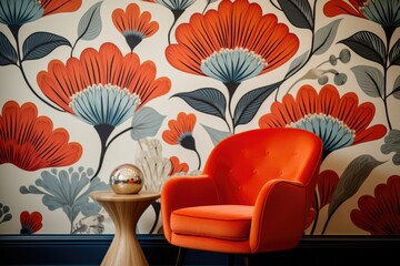 accent wallpaper, scandinavian design 