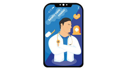 Flat vektor medical healty care center template poster