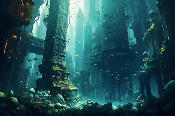 Foto op Plexiglas abandoned city underwater © Rafey