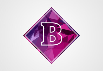 Low poly in a circle with monogram letter.  Free Vector