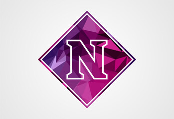 Low poly in a circle with monogram letter.  Free Vector