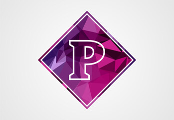 Low poly in a circle with monogram letter.  Free Vector