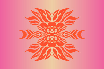 Beautiful classic design colourful  background with flower leaf line art pattern of indonesian culture traditional batik
