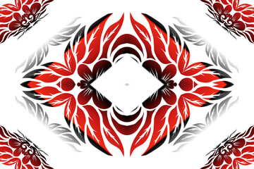 Beautiful classic design colourful  background with flower leaf line art pattern of indonesian culture traditional batik
