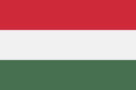 Hungary flag isolated in official colors and proportion correctly