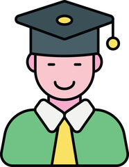 Graduating Student Color outline icon design style